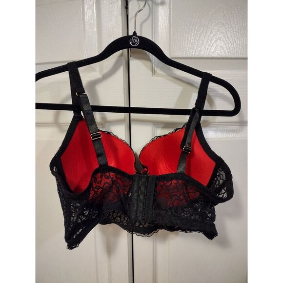 Daisy Fuentes Red and black Lace Cover Underwire Bra top - Picture 2 of 4